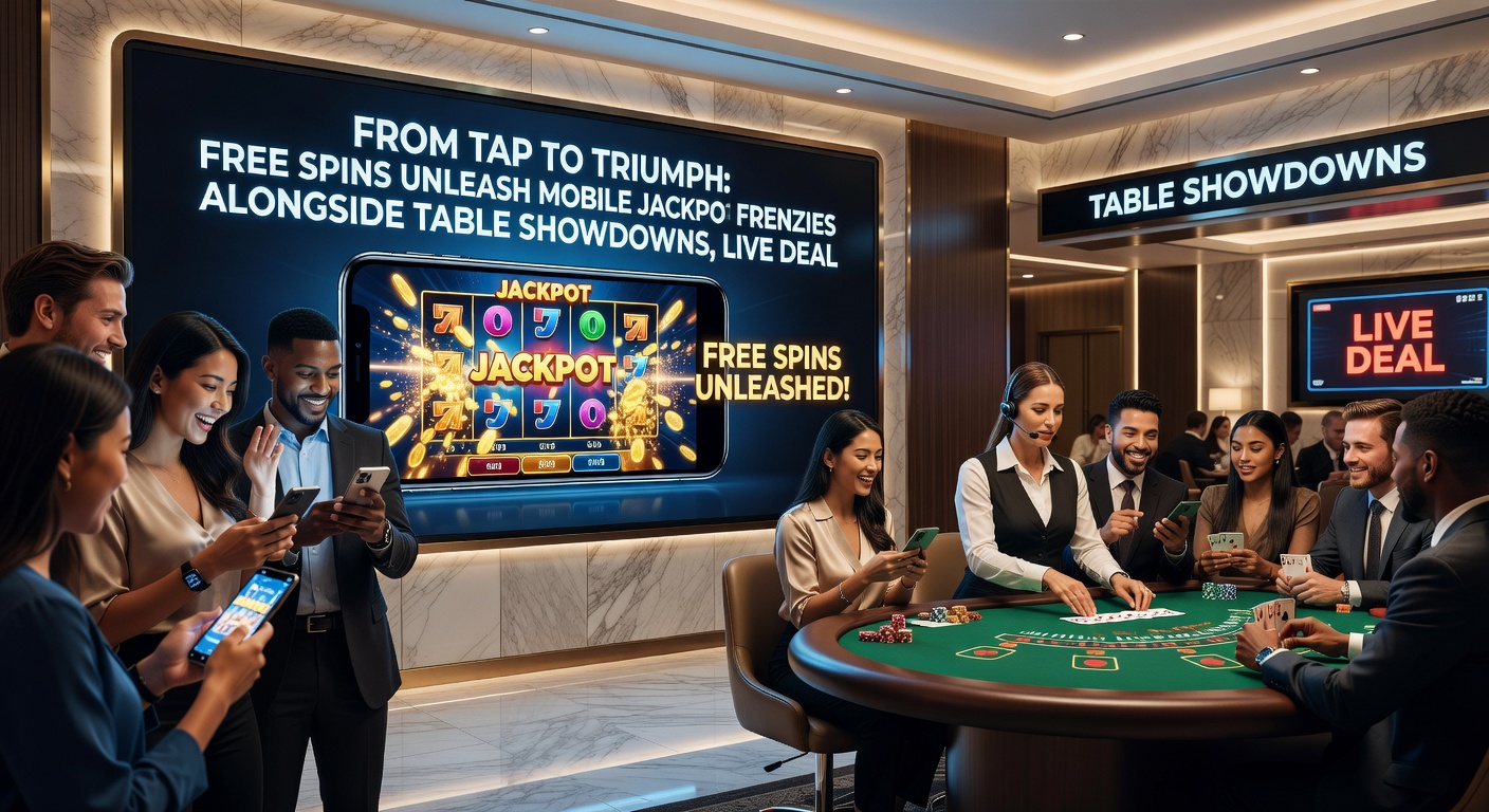 Live-Dealer-Tisch mit Roulette-Rad und Chat-Fenster auf Smartphone-Bildschirm, Jackpot-Meter im Hintergrund