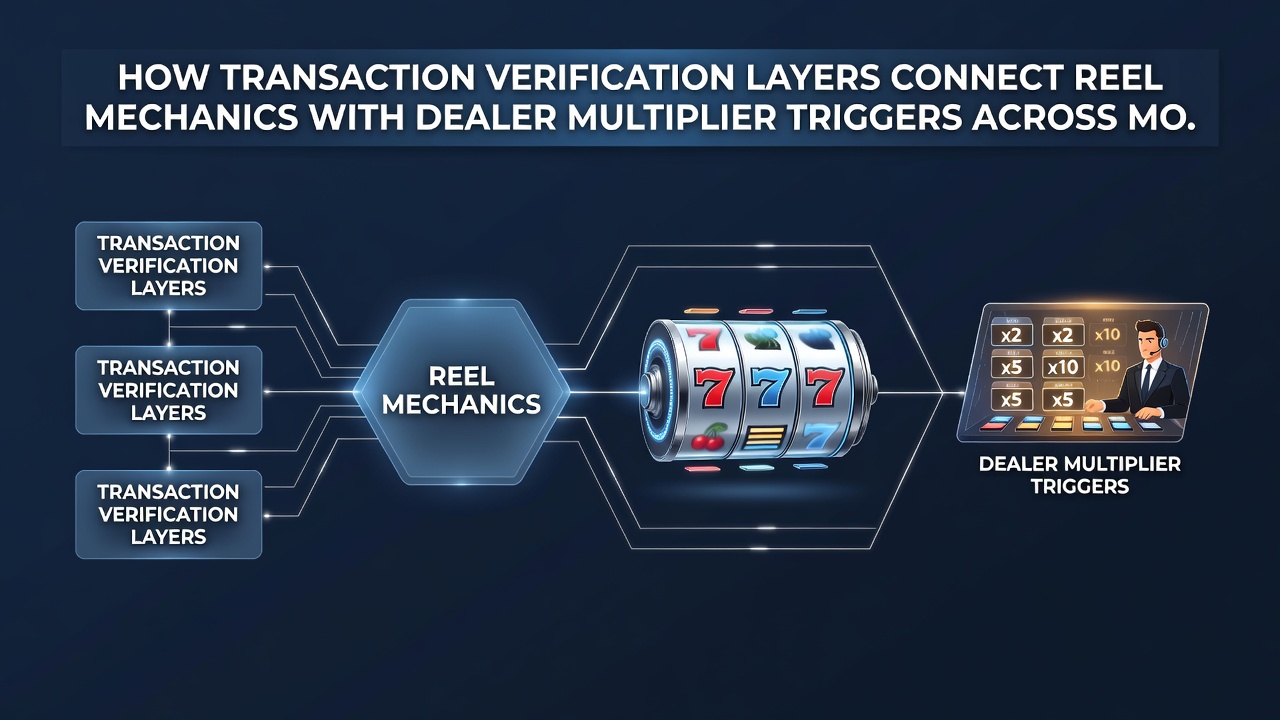 Illustration der Verbindung zwischen mobilen Walzen und Live-Dealer-Multiplikatoren durch Verifizierungsschichten